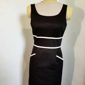 Antonio Melani Black Midi Dress w Pockets Sz 2